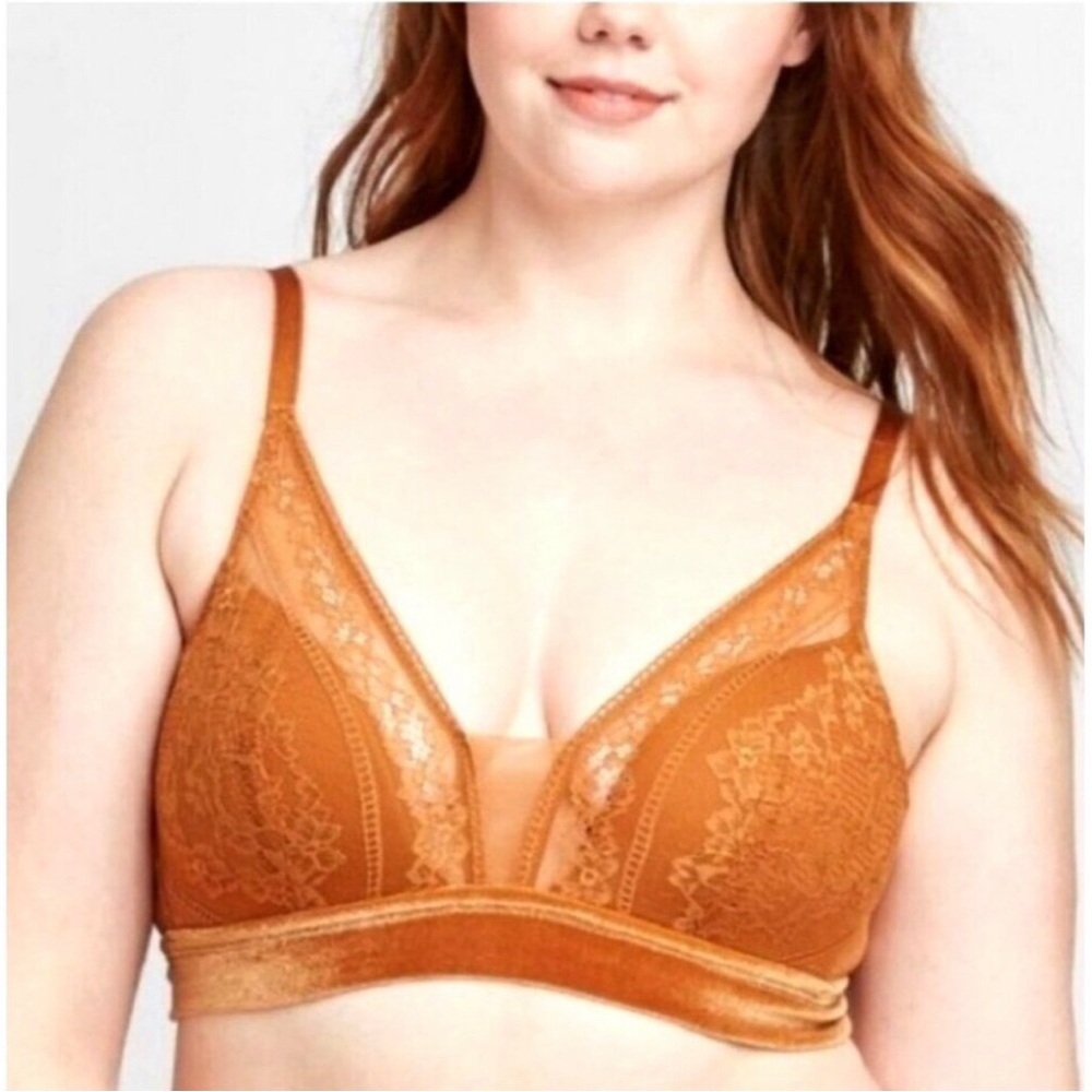 Auden Mustard velvet bra size S